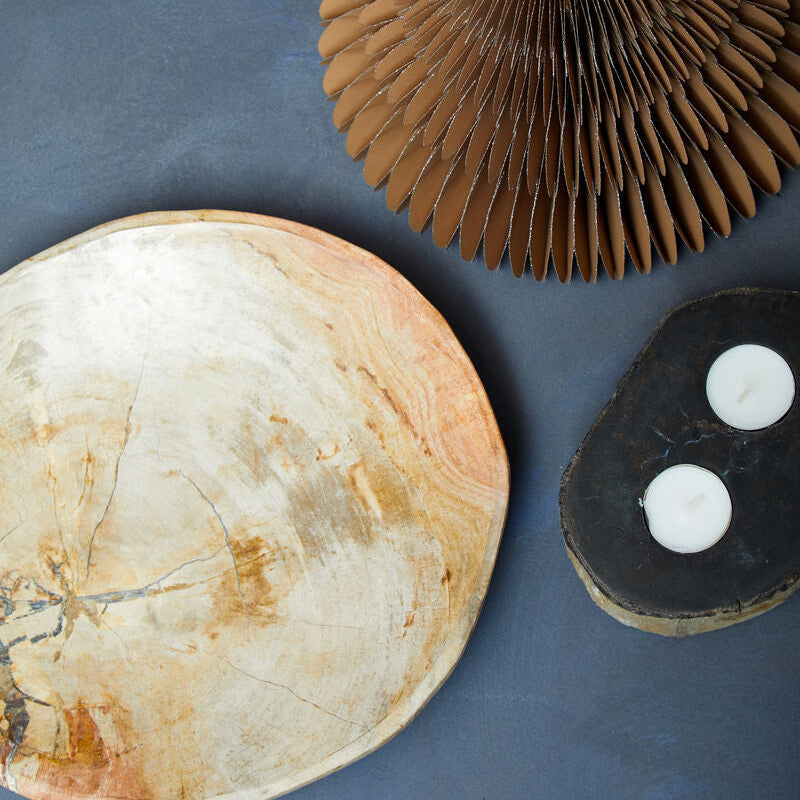 Petrified Wood 2 Tealight Holder