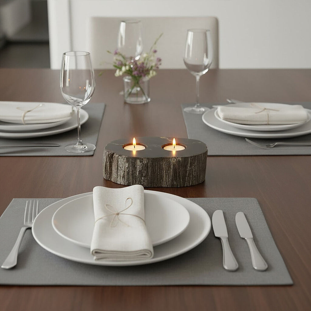 Petrified Wood 2 Tealight Holder