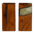 Set of 2 Teak and Resin Bookends