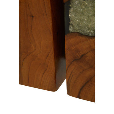 Set of 2 Teak and Resin Bookends