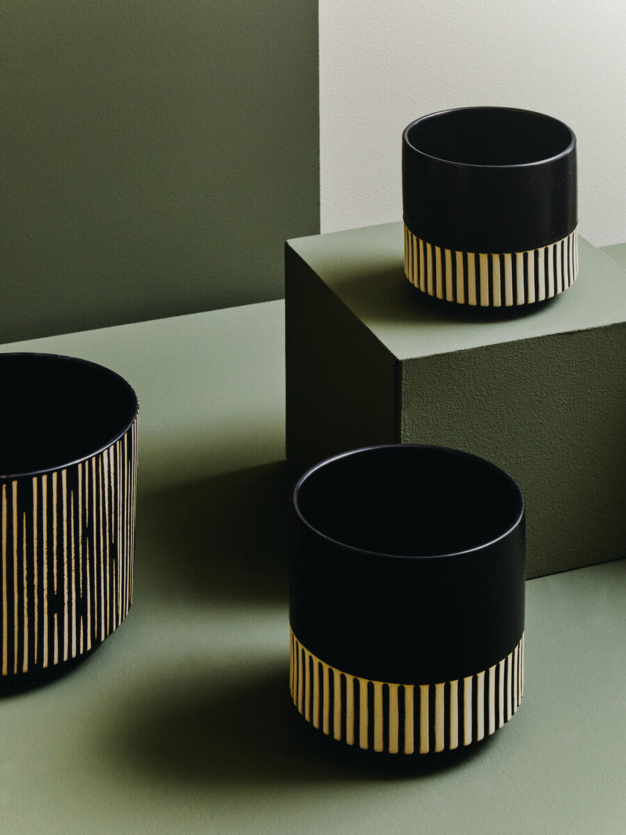 Hand-Carved Large Ceramic Planter