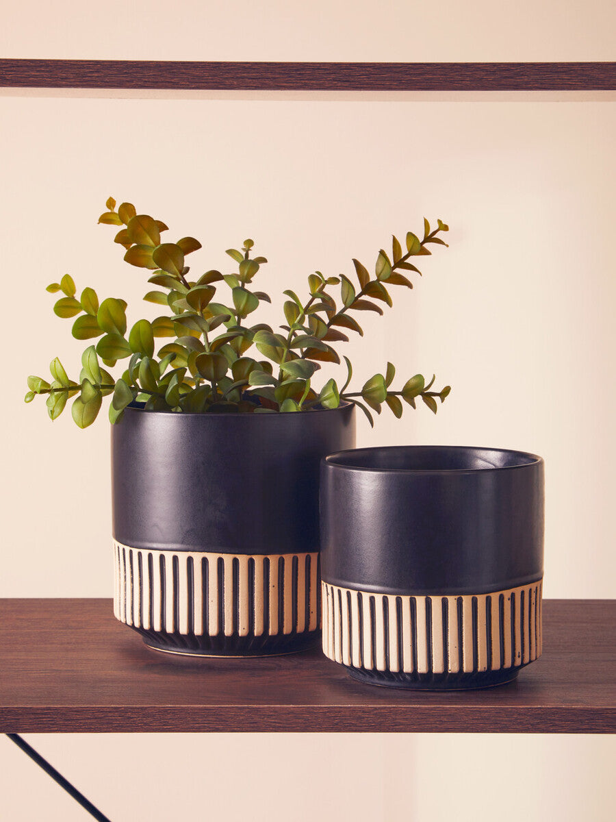 Hand-Carved Large Ceramic Planter