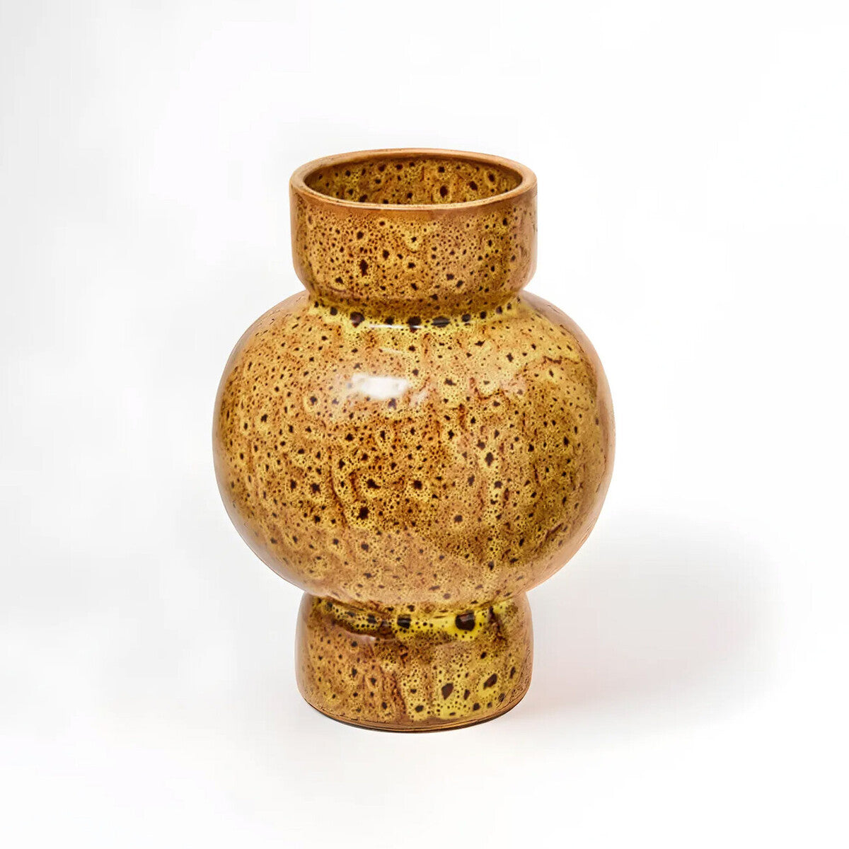 Brown Speckled Small Ceramic Vase