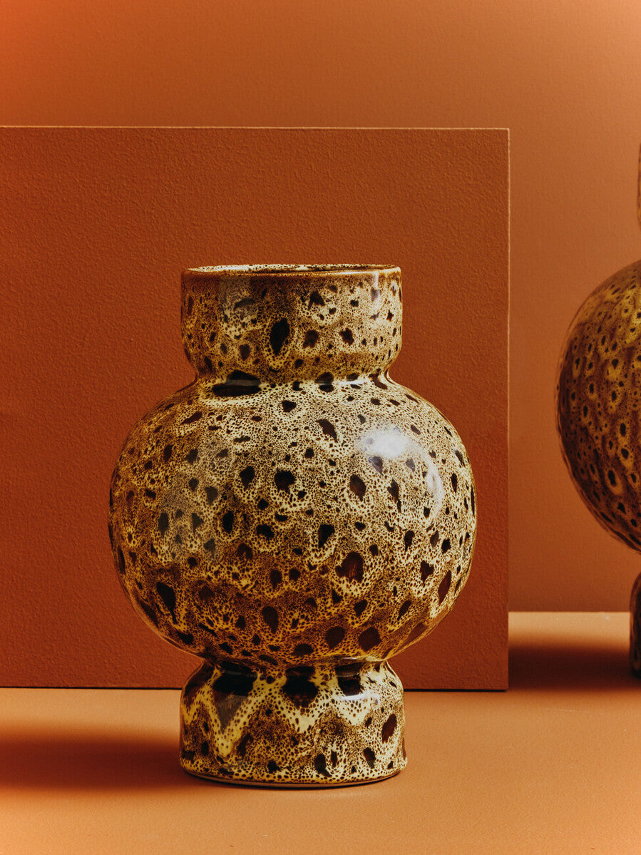 Brown Speckled Small Ceramic Vase
