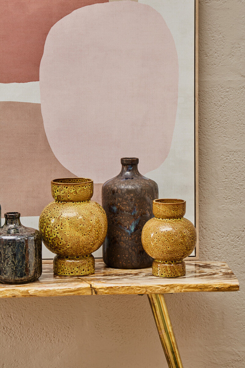 Brown Speckled Small Ceramic Vase