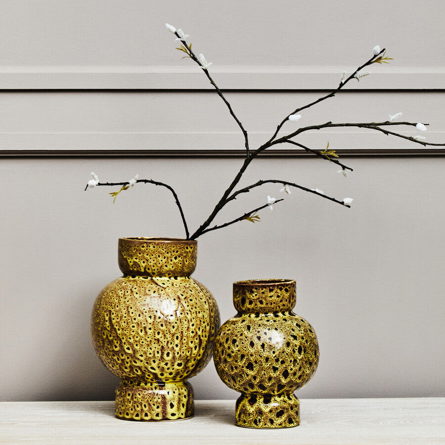 Brown Speckled Small Ceramic Vase