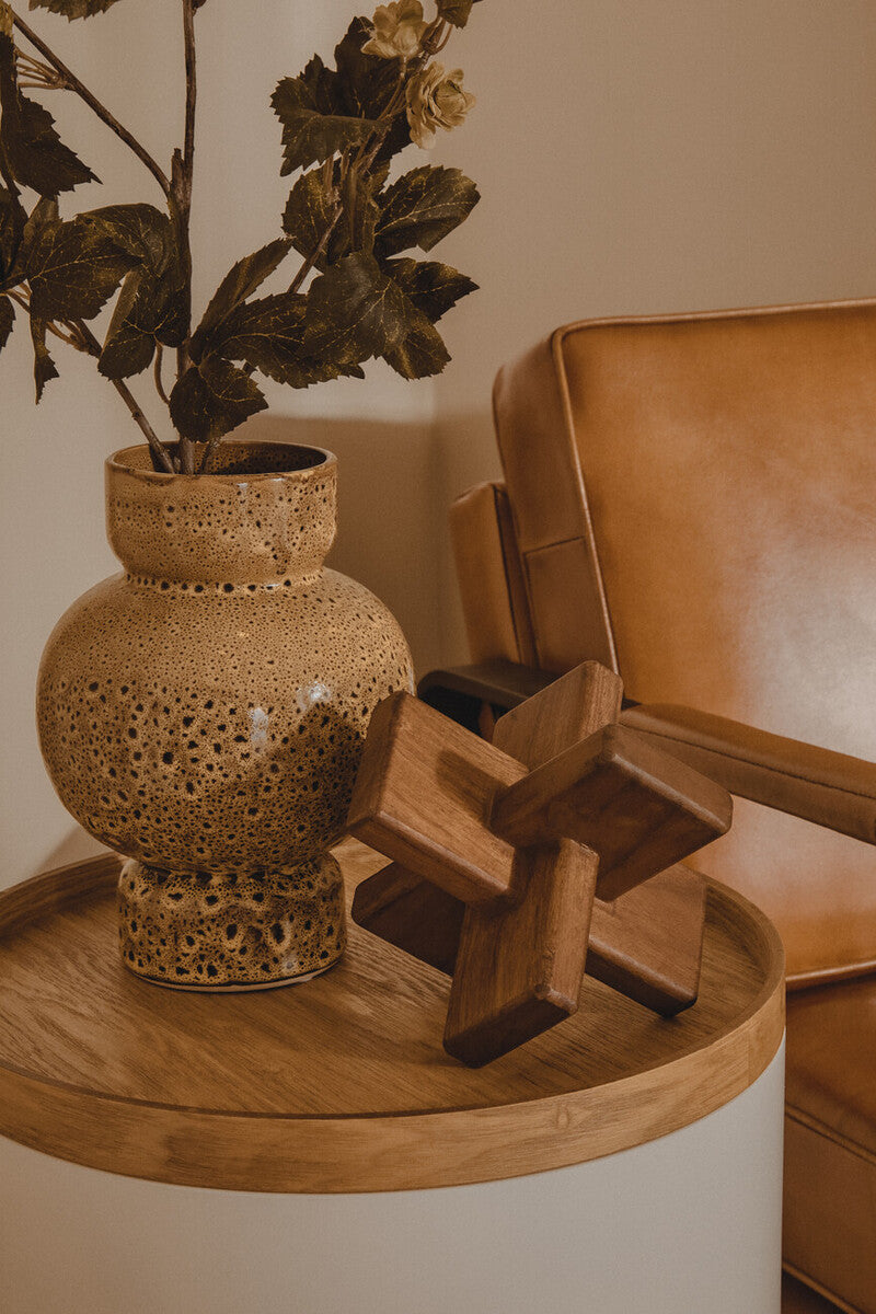 Brown Speckled Small Ceramic Vase