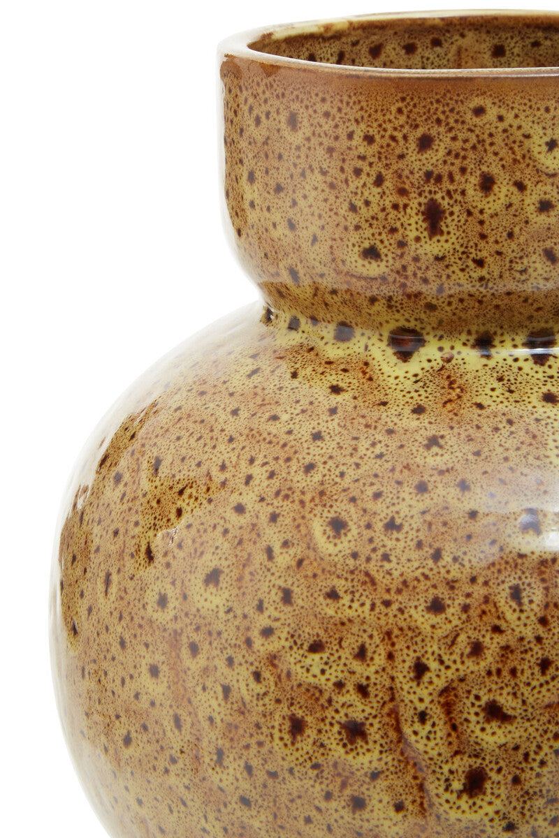 Brown Speckled Small Ceramic Vase