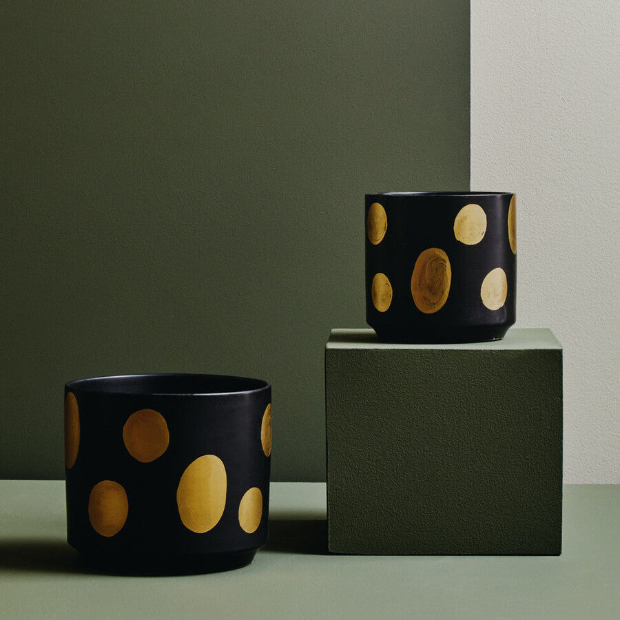 Black Sprinkled Ceramic Planter