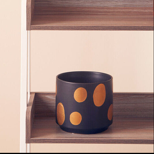 Black Sprinkled Ceramic Planter