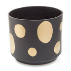 Matte Black Gold Spot Large Ceramic Planter