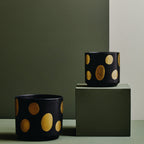 Matte Black Gold Spot Large Ceramic Planter