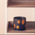 Matte Black Gold Spot Large Ceramic Planter