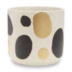 White Black and Gold Spot Small Ceramic Planter