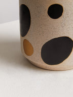 White Black and Gold Spot Small Ceramic Planter