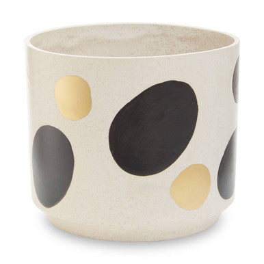 White and Gold Spotted Planter
