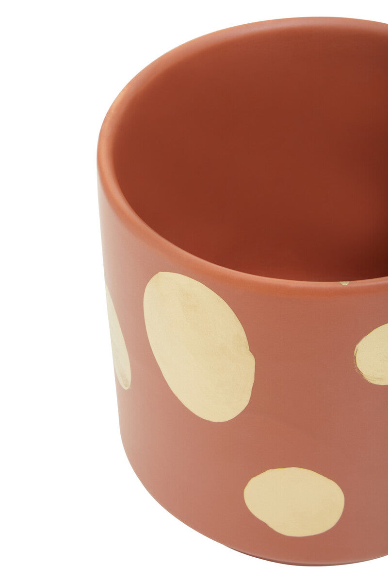 Small Terracotta Gold Spotted Planter