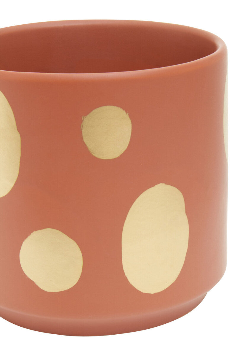 Small Terracotta Gold Spotted Planter