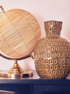 Large Green Textured Ceramic Vase