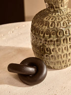Large Green Textured Ceramic Vase
