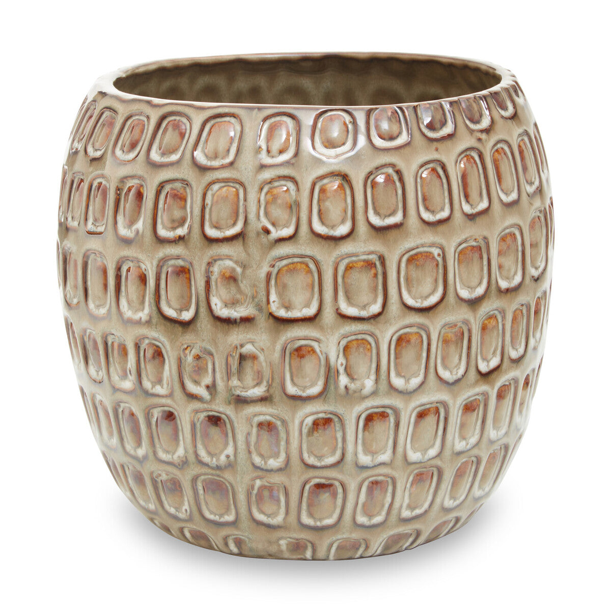 Large Cream Textured Ceramic Planter