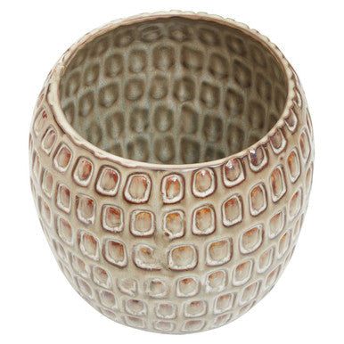 Large Cream Textured Ceramic Planter
