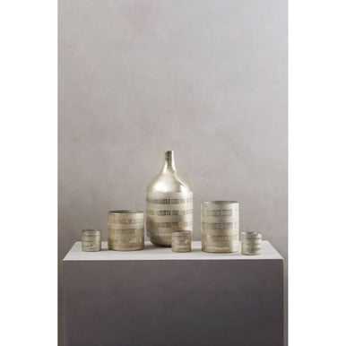 Glass Vase in Silver and Copper