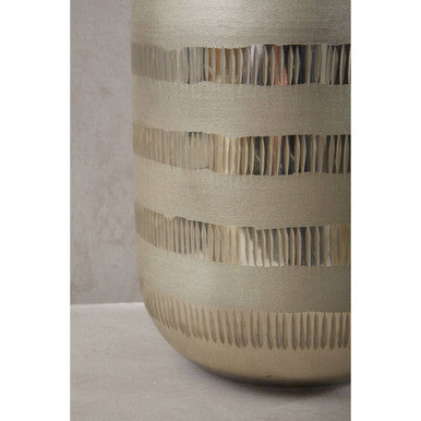 Glass Vase in Silver and Copper