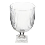 Square Plinth Medium Glass Hurricane Candle Holder