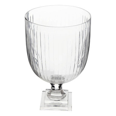 Square Plinth Medium Glass Hurricane Candle Holder