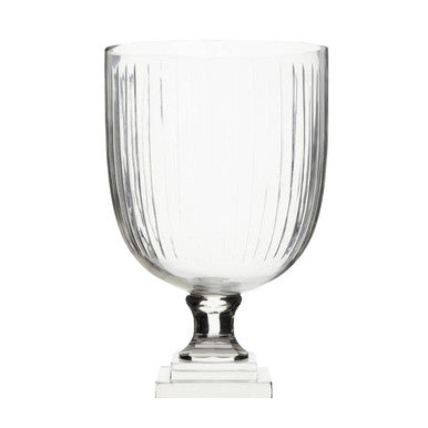 Square Plinth Medium Glass Hurricane Candle Holder