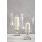 Square Plinth Medium Glass Hurricane Candle Holder