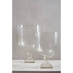 Square Plinth Medium Glass Hurricane Candle Holder