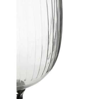 Square Plinth Medium Glass Hurricane Candle Holder
