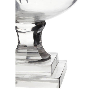 Square Plinth Medium Glass Hurricane Candle Holder