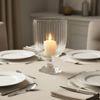 Square Plinth Medium Glass Hurricane Candle Holder