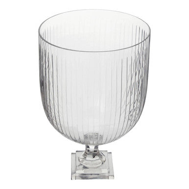 Glass Hurricane Candle Holder on Square Plinth