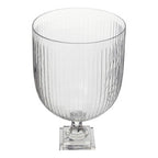 Glass Hurricane Candle Holder on Square Plinth
