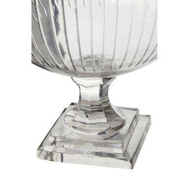 Glass Hurricane Candle Holder on Square Plinth