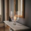 Glass Hurricane Candle Holder on Square Plinth