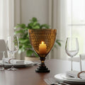 Small Honeycomb Glass Candle Holder