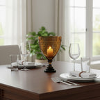 Small Honeycomb Glass Candle Holder