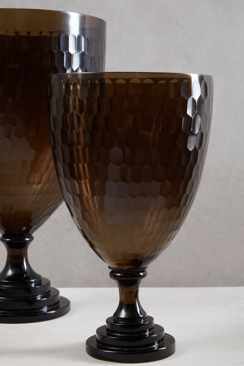 Medium Honeycomb Glass Candle Holder