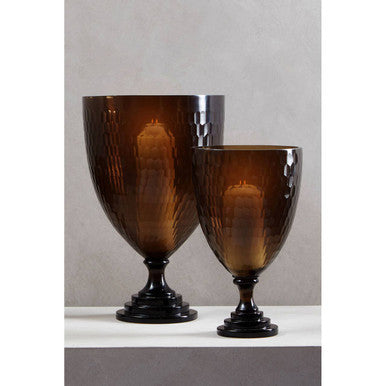 Large Honeycomb Glass Candle Holder