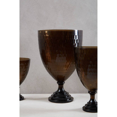 Large Honeycomb Glass Candle Holder