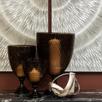 Large Honeycomb Glass Candle Holder