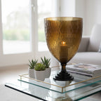 Large Honeycomb Glass Candle Holder