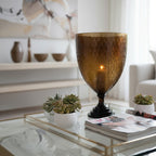 Large Honeycomb Glass Candle Holder