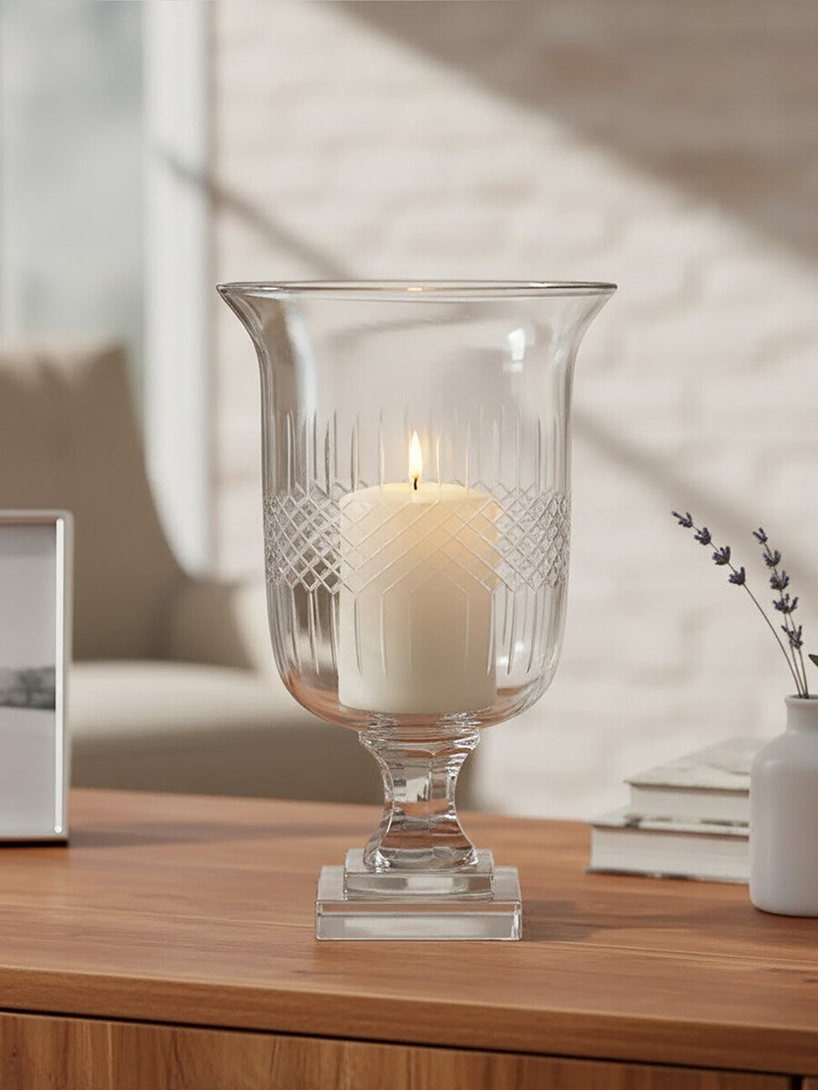 Small Diamond Cut Candle Holder