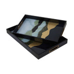Set of Two Assorted Colour Rectangular Trays